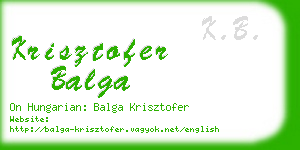 krisztofer balga business card